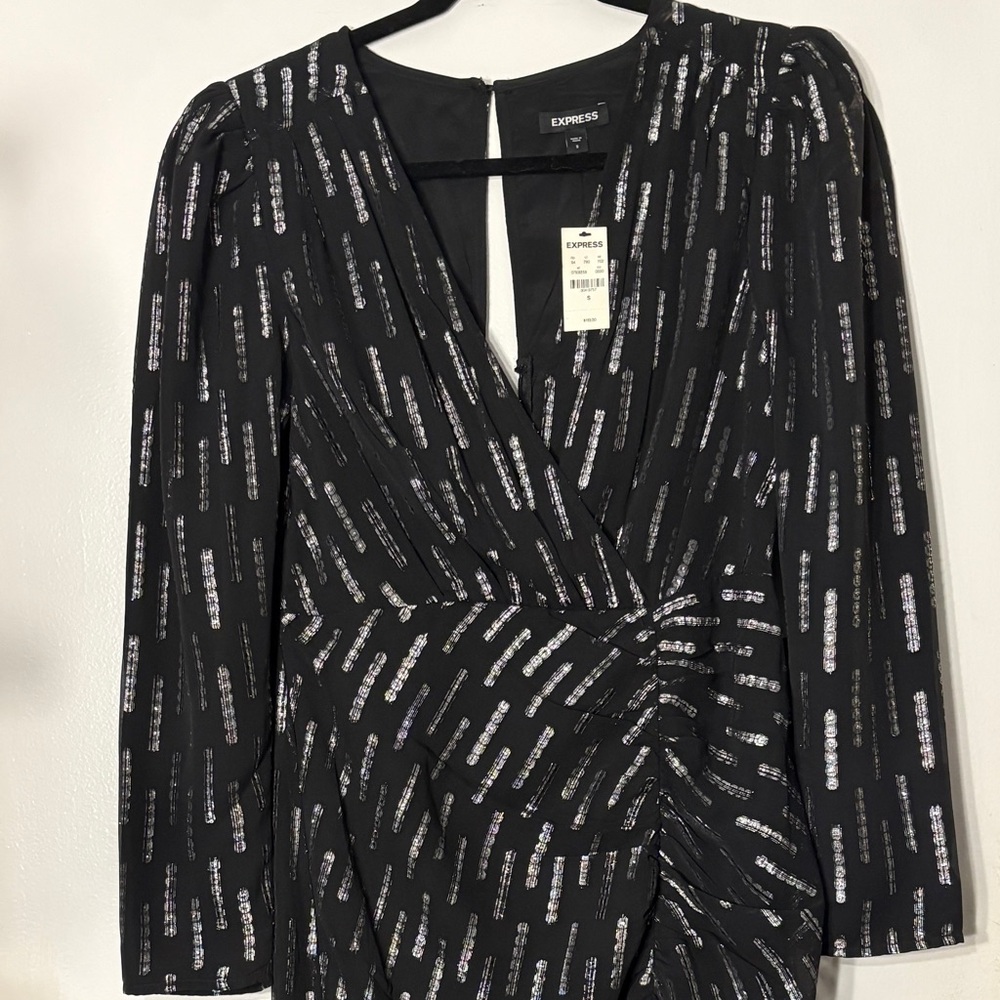 Express Black Sequin Dress